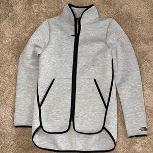 The North Face Light Gray Jacket with Black Accents